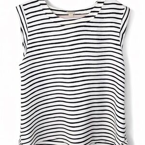 J.Crew Striped Boat Neck Sleeveless Top – XL Navy Blue and White